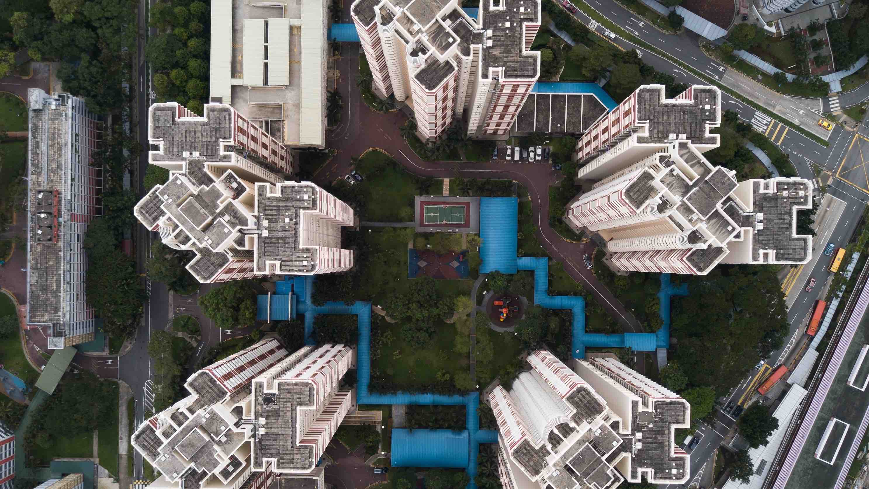 Các tòa nhà Singapore nhìn từ trên cao